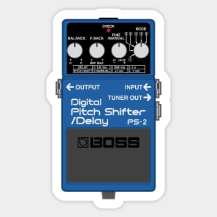 Boss PS-2 Digital Pitch Shifter / Delay Guitar Effect Pedal Sticker